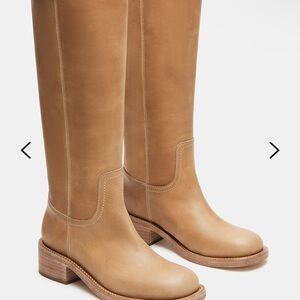 Steve Madden Camel Leather Heeled Boots